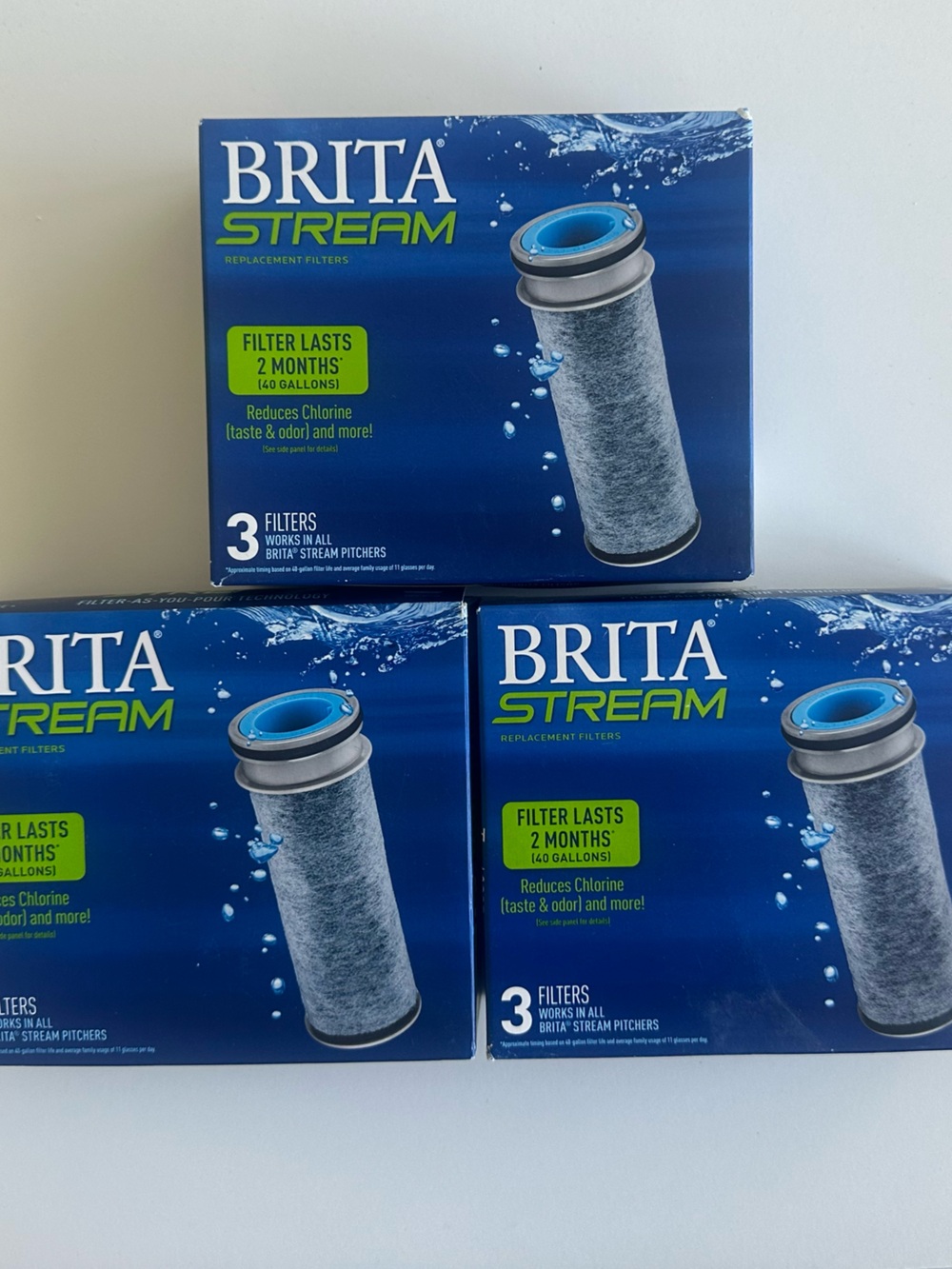 Brita Stream Replacement Filters - Blue and Green Packaging (3-Pack)